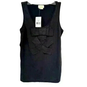 NWT KATE SPADE BLACK CASCADING BOW TANK TOP SIZE S